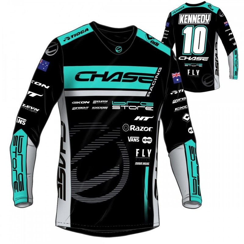 Chase Izaac Kennedy 2024 Team Replica Jersey Black/Teal XXS